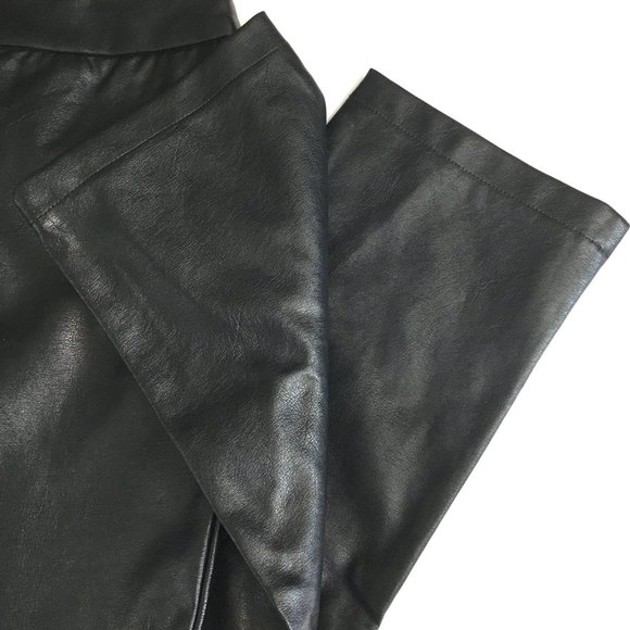 Kittenish Lace Up Front Blk Faux Leather Pants EUC - Picture 13 of 14